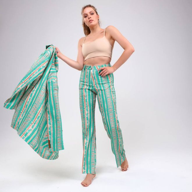 Ouz Fashion Пругаста Јакна Са Дигиталним Принтом Велепродаја одеће Елегантан