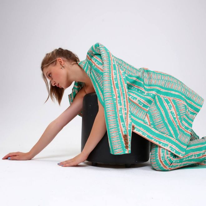 Ouz Fashion Пругаста Јакна Са Дигиталним Принтом Велепродаја одеће 5