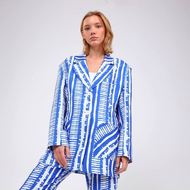 Ouz Fashion Veste Rayée À Imprimé Numérique Vêtements en gros Pas de tissu