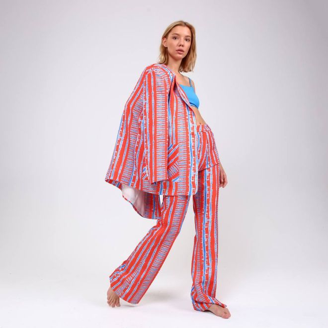 Ouz Fashion Пругаста Јакна Са Дигиталним Принтом Велепродаја одеће Но Фабриц