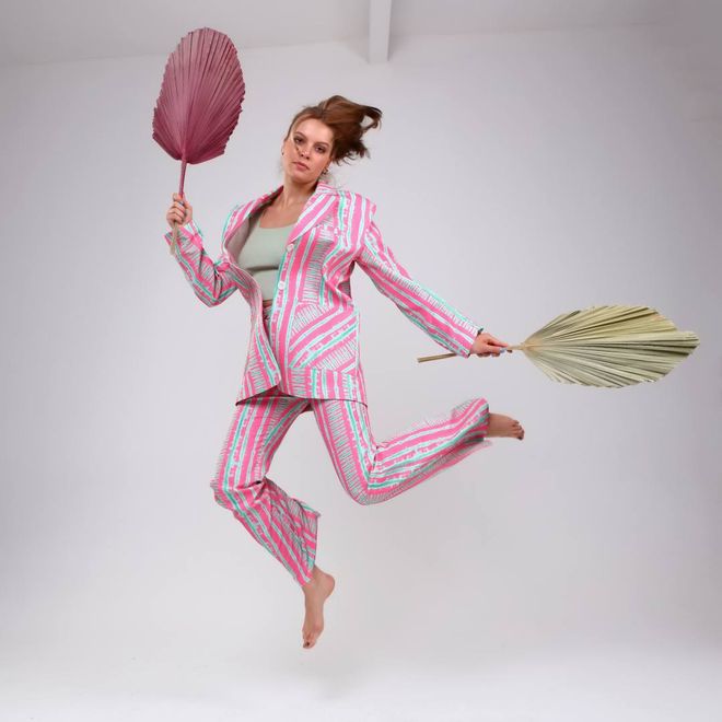 Ouz Fashion Digital Print Striped Jacket Wholesale Clothing Work