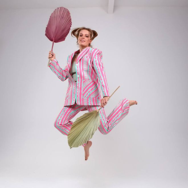 Ouz Fashion Digital Print Striped Jacket Wholesale Clothing Fall