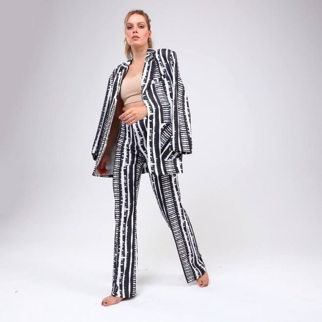 Ouz Fashion Digital Print Striped Jacket Wholesale Clothing Work