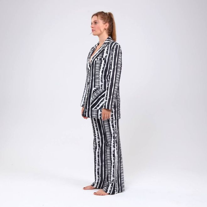 Ouz Fashion Digital Print Striped Jacket Wholesale Clothing Fall