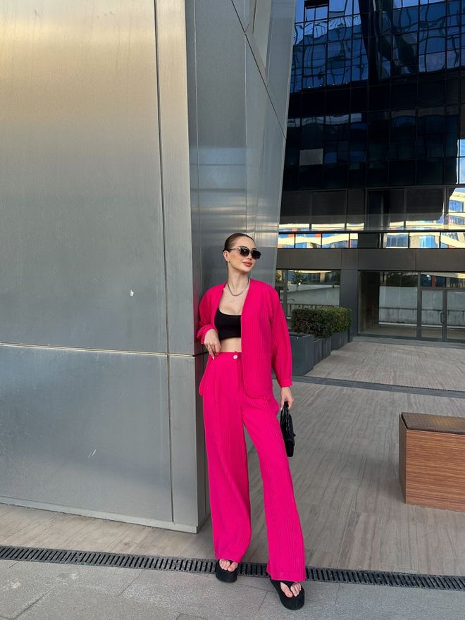 Ouz Fashion Σετ Παντελονιού Pamela Pocket Kimono Χονδρικό εμπόριο ενδυμάτων Casual