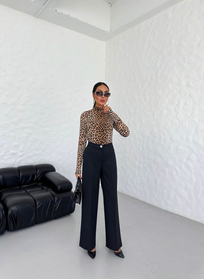 Ouz Fashion 230 Gr Poly Vıscose Lycra Metal Düğme Palazzo Pantolon Toptan Giyim Resmi