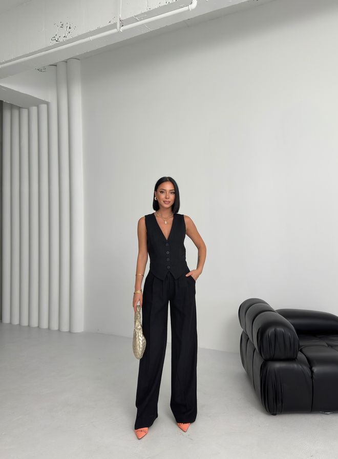 Ouz Fashion Negro Formal Elegante Conjunto Ropa al por mayor Casual