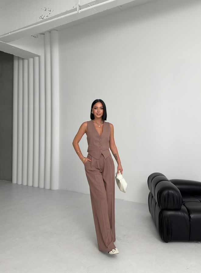 Ouz Fashion Conjunto Marrón Elegante Formal Ropa al por mayor Casual
