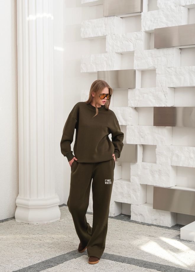 Ouz Fashion Haki Eşofman Takımı Gündelik Spor Sokak Tarzı Büyük Beden Toptan Giyim Tesettür