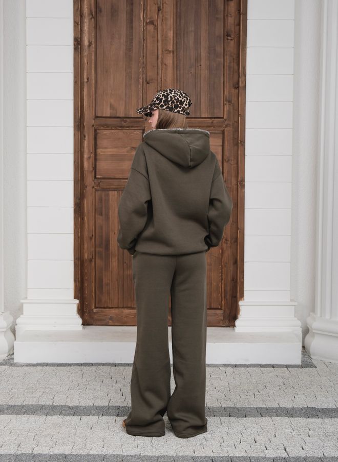 Ouz Fashion Анцуг Комплект Каки Небрежен Спорт Улична Мода Дрехи на едро 1