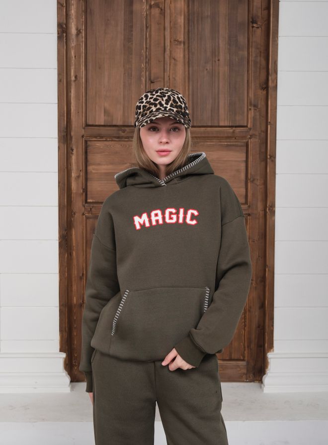 Ouz Fashion Анцуг Комплект Каки Небрежен Спорт Улична Мода Дрехи на едро 5