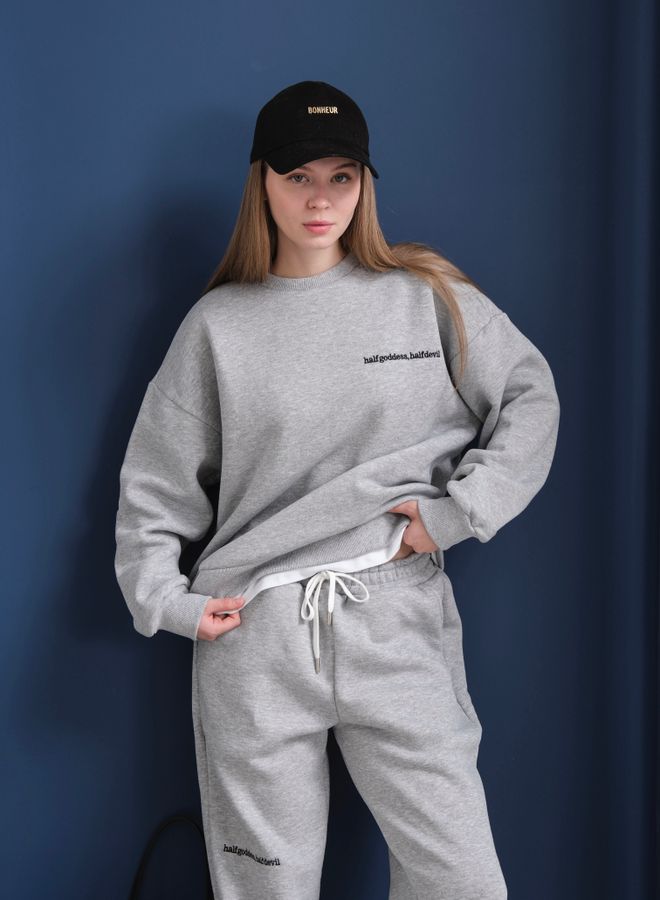 Ouz Fashion Survêtement Gris Grande Taille Jogger Avec Cordon De Serrage Vêtements en gros Lounge