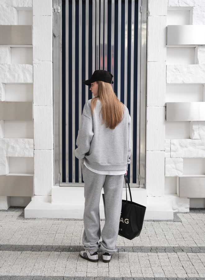 Ouz Fashion Survêtement Gris Grande Taille Jogger Avec Cordon De Serrage Vêtements en gros 1