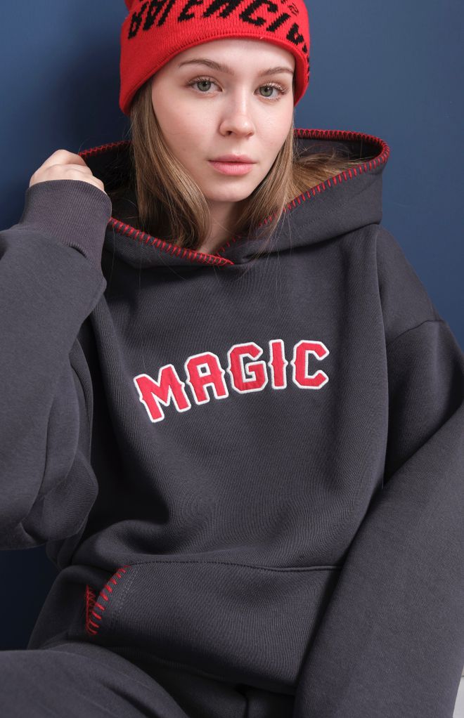 Ouz Fashion Zwart Trainingspak Met Oversized Pasvorm En Capuchon Groothandel Kleding Lounge