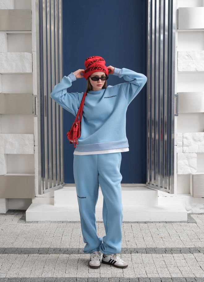 Ouz Fashion Blue Casual Sport Streetwear Cute Tracksuit Wholesale Clothing Lounge