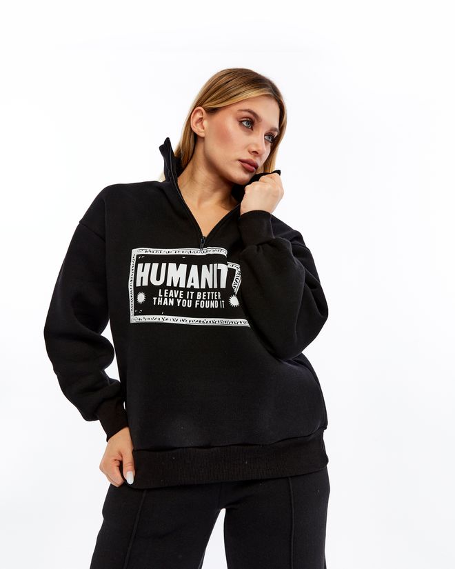 Ouz Fashion Black Tracksuit Oversized Fit With Zip Up Closure Wholesale Clothing Sport