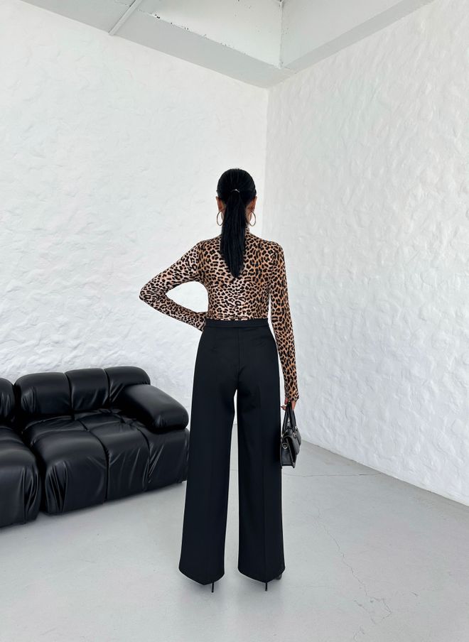 Ouz Fashion Елегантне Формалне Црне Паладзо Панталоне Велепродаја одеће Формални