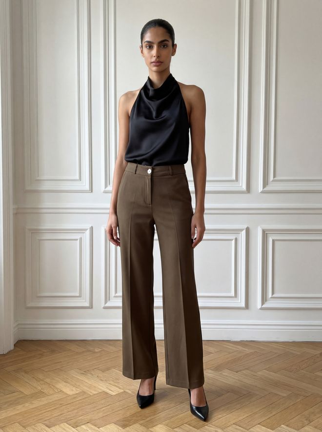 Ouz Fashion Pantaloni Maro Eleganți Formali Vintage Îmbrăcăminte cu ridicata Serviciu