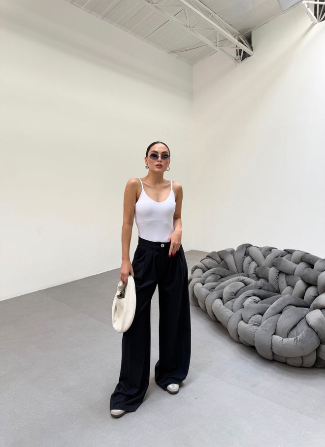 Ouz Fashion Pantalón Palazzo Formal Elegante Negro Ropa al por mayor Casual