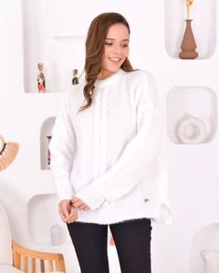 A wholesale clothing model wears pan10052-women's-knitwear-sweater, Turkish wholesale Sweater of PANDA