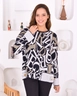 A wholesale clothing model wears pan10058-letter-women's-knitwear-sweater, Turkish wholesale  of 