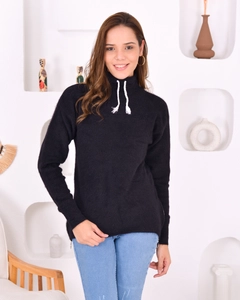 A wholesale clothing model wears pan10063-basic-knitwear-sweater, Turkish wholesale Sweater of PANDA