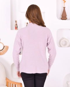 A wholesale clothing model wears pan10065-basic-knitwear-sweater, Turkish wholesale Sweater of PANDA