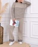 A wholesale clothing model wears pan10034-knitwear-suit-with-trousers, Turkish wholesale  of 