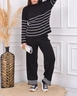 A wholesale clothing model wears pan10037-knitwear-suit-with-trousers, Turkish wholesale  of 