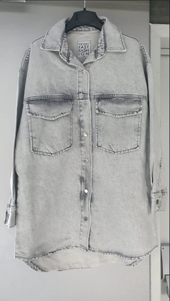 Ein Bekleidungsmodell aus dem Großhandel trägt 32569 - Jacket - Grey, türkischer Großhandel Jacke von Perry