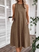 Hurtowa modelka nosi pbo11041-linen-fabric-dress-with-pocket-detail, turecka hurtownia  firmy 