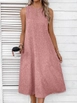 Ένα μοντέλο χονδρικής πώλησης ρούχων φοράει pbo11045-linen-fabric-dress-with-pocket-detail, τούρκικο  χονδρικής πώλησης από 