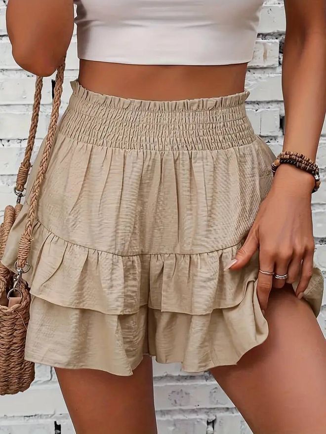 Polo Bonetta Mini jupe À Volants En Tissu De Lin Sofia Avec Ceinture Vêtements en gros Décontracté