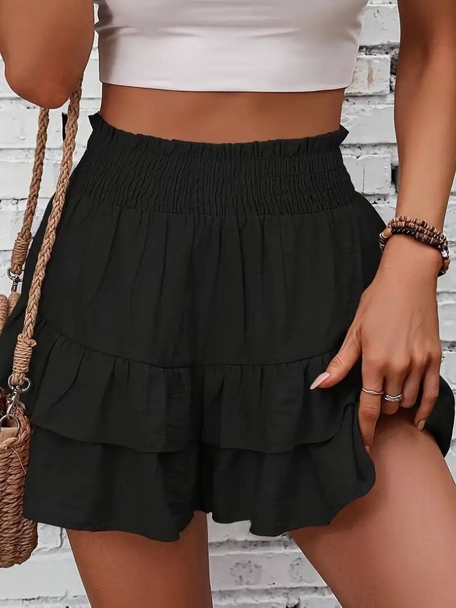 Polo Bonetta Mini jupe À Volants En Tissu De Lin Sofia Avec Ceinture Vêtements en gros Décontracté