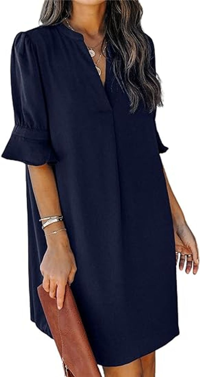 Polo Bonetta Viscose Elvise Met Ruchemouwen En V hals Groothandel Kleding Casual