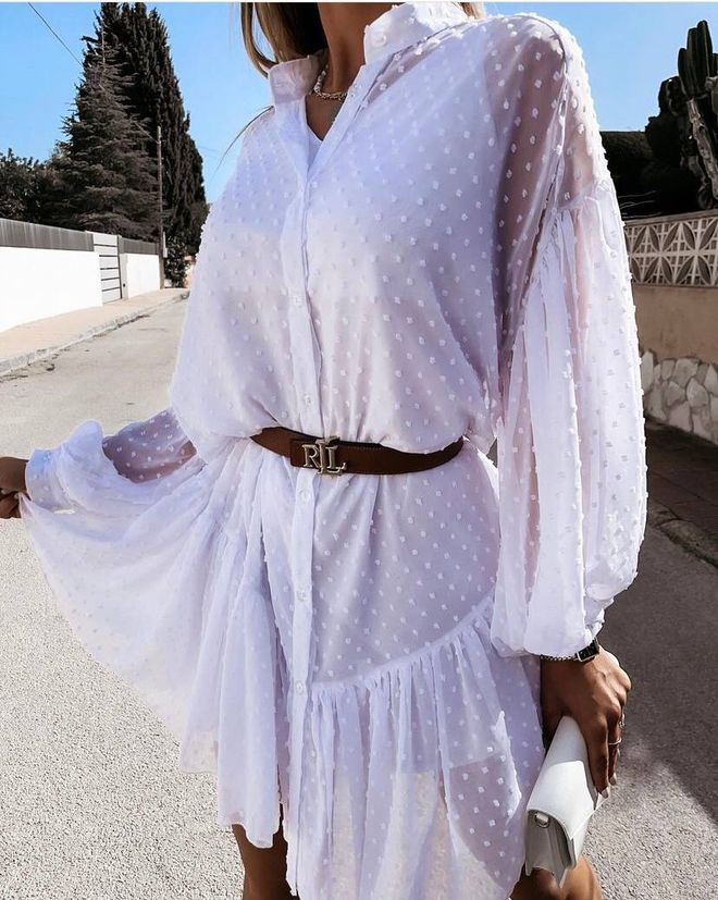Polo Bonetta Tule jurk met stippenvoering Groothandel Kleding Casual