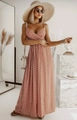 Ein Bekleidungsmodell aus dem Großhandel trägt pbo10089-strapless--double-breasted-collar-crepe-fabric-dress, türkischer Großhandel  von 