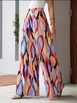 Een kledingmodel uit de groothandel draagt pbo10791-wide-leg-patterned-single-jersey-trousers-lilac, Turkse groothandel  van 