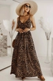 Een kledingmodel uit de groothandel draagt pbo10207-leopard-pattern-straps-double-breasted-collar-crepe-fabric-dress-brown-&-black, Turkse groothandel  van 