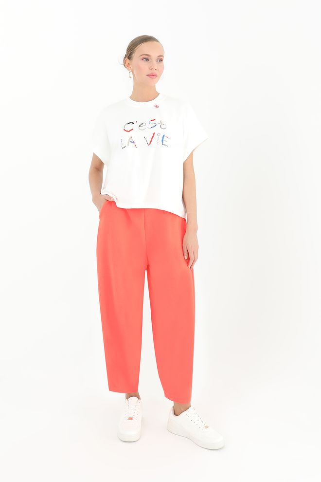Puane Pantalones Linda Fabric Shalwar Form Coral Ropa al por mayor Casual