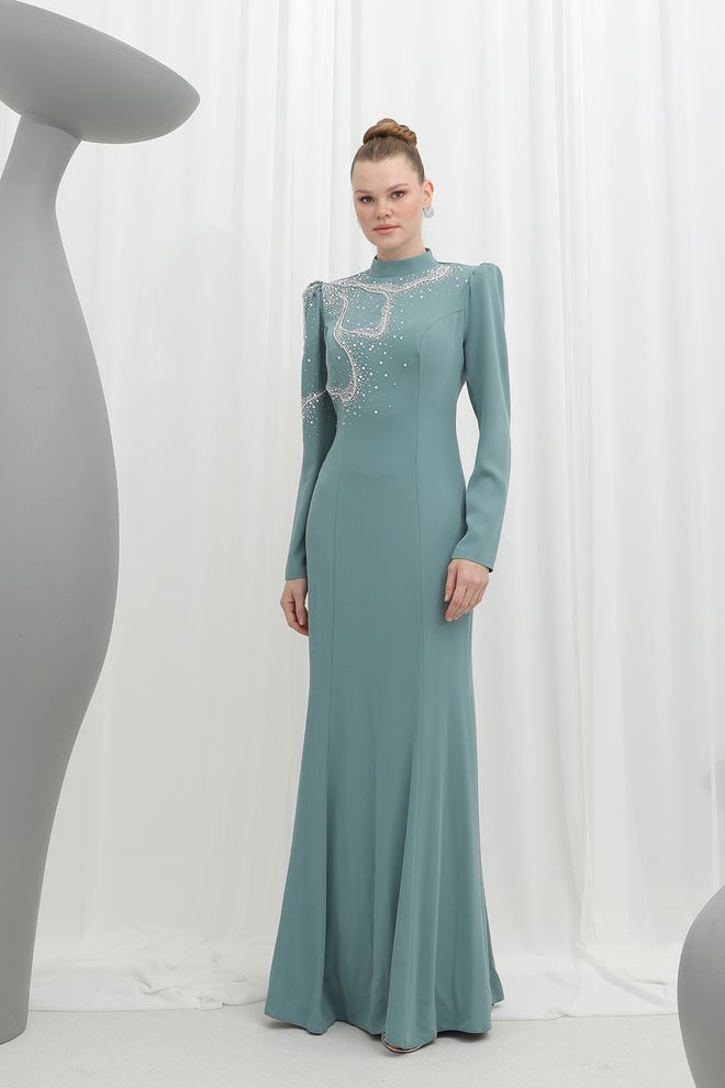 Puane Abito Da Sera Ricamato Con Pietre Asimmetriche Galaxy Sparkle Da Donna Abbigliamento all'ingrosso Elegante