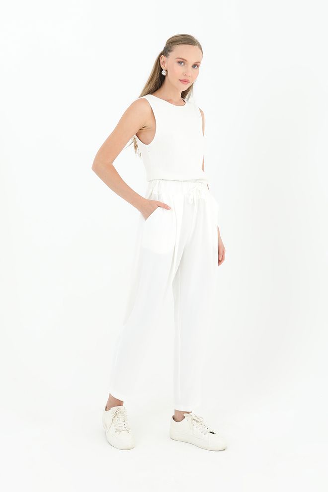Puane Pantalón Estilo Zanahoria Para Mujer Con Cintura Anudada Ropa al por mayor Casual