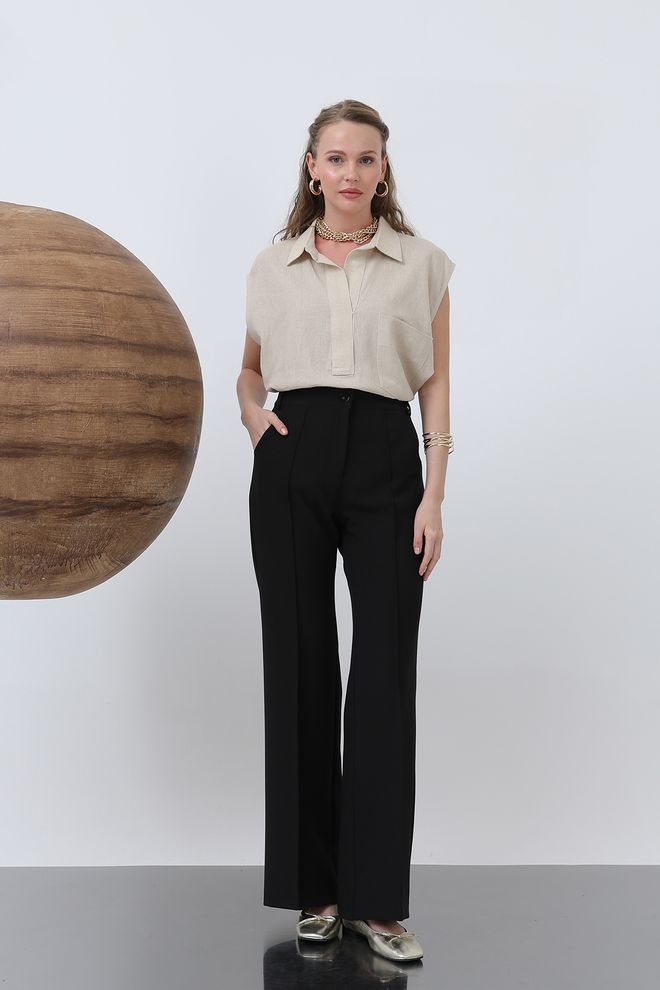 Puane Damskie Spodnie Szyte Z Żebrami Hurtowa sprzedaż odzieży Formalny