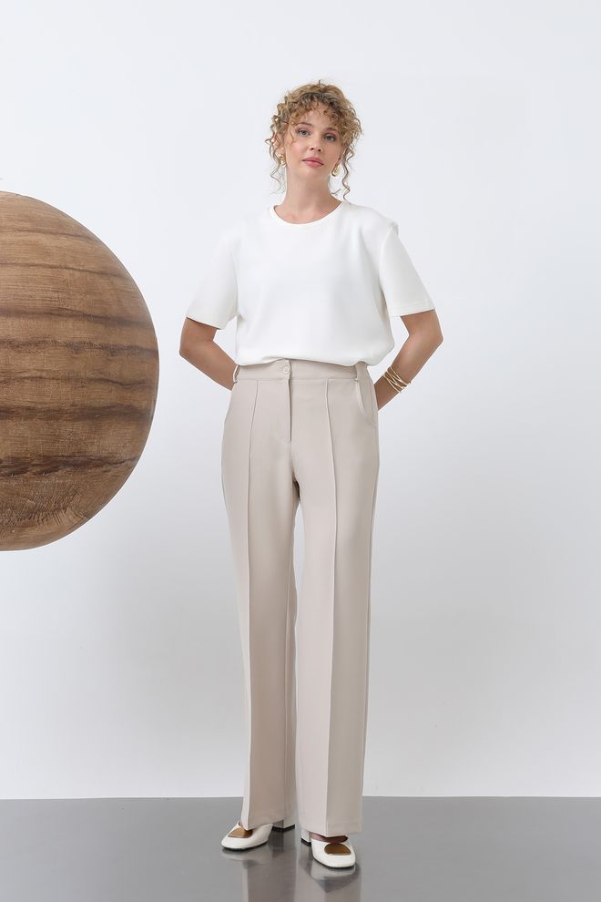 Puane Damskie Spodnie Szyte Z Żebrami Hurtowa sprzedaż odzieży Formalny