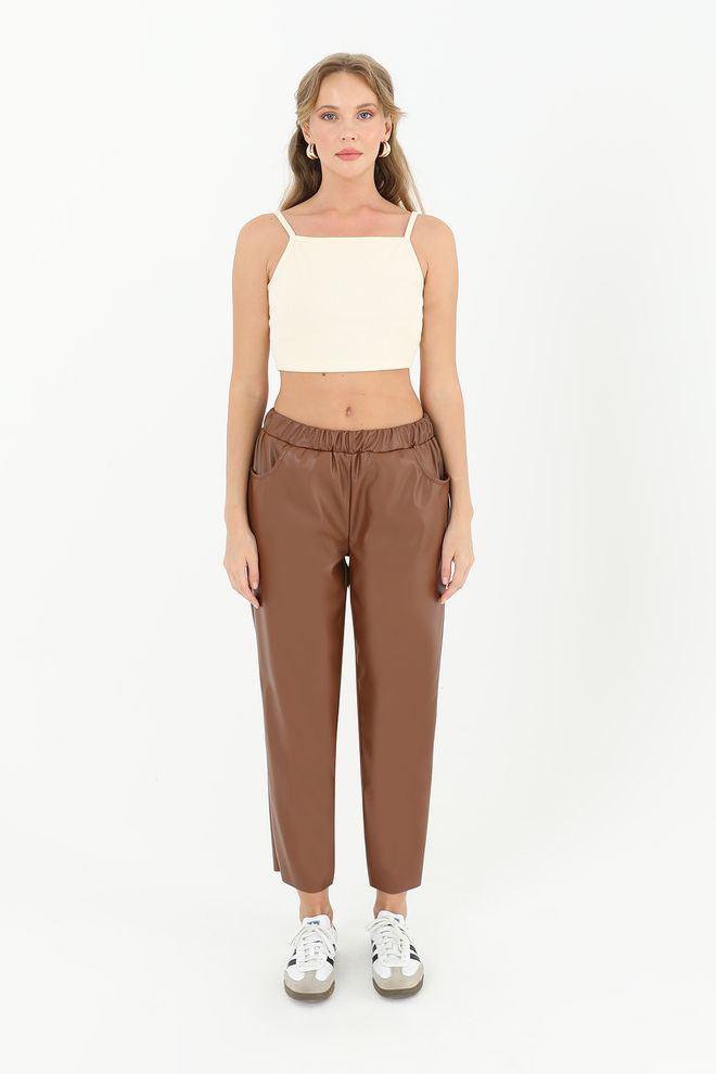 Puane Καφέ Casual Streetwear Παντελόνι Tapered Χονδρικό εμπόριο ενδυμάτων Casual