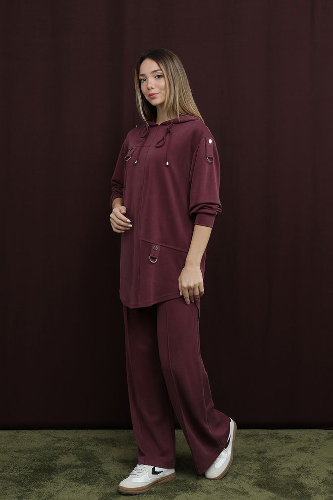 Puane Σετ Μπορντό Casual Αθλητικό Streetwear Χονδρικό εμπόριο ενδυμάτων Casual
