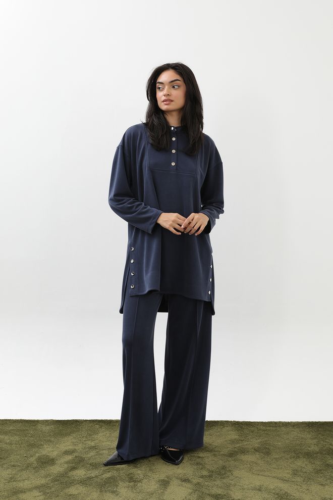 Puane Σετ Μπλε Μαρέν Κομψό Casual Χονδρικό εμπόριο ενδυμάτων Απλό