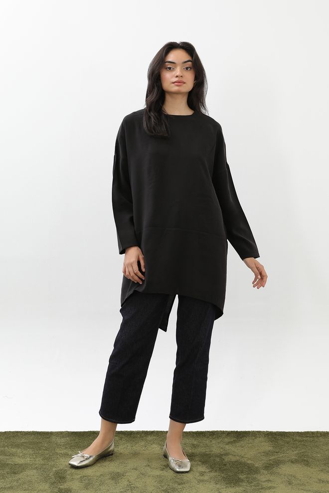 Puane Negro Modesto Casual Túnica Ropa al por mayor Modesto