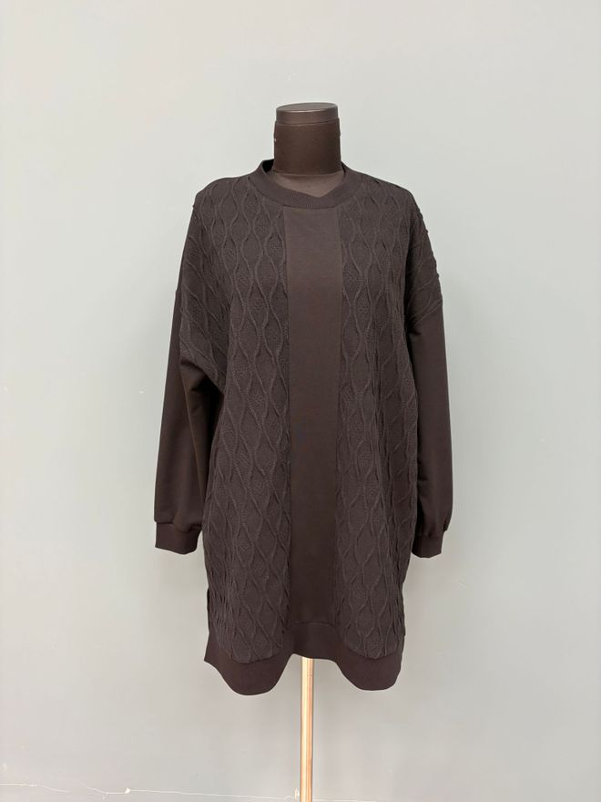 Puane Brown Casual Sweatshirt Oversized Fit Wholesale Clothing Casual