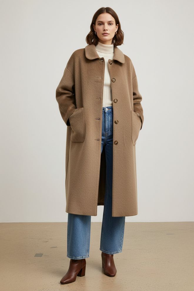 Puane Hnedý Jednoradový Neformálny Oversized Kabát Veľkoobchod s oblečením Neformálny